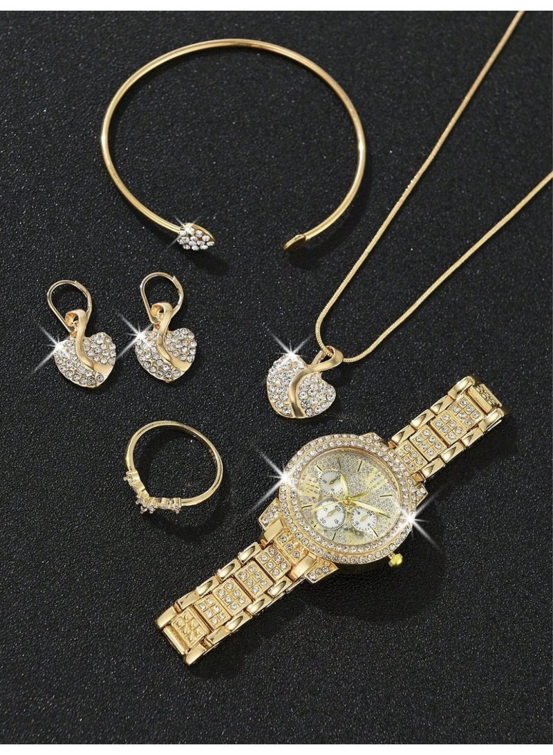 veya LUXURY WOMEN’S QUARTZ WATCH & BRACELET SET – 6 PCS - Image 2